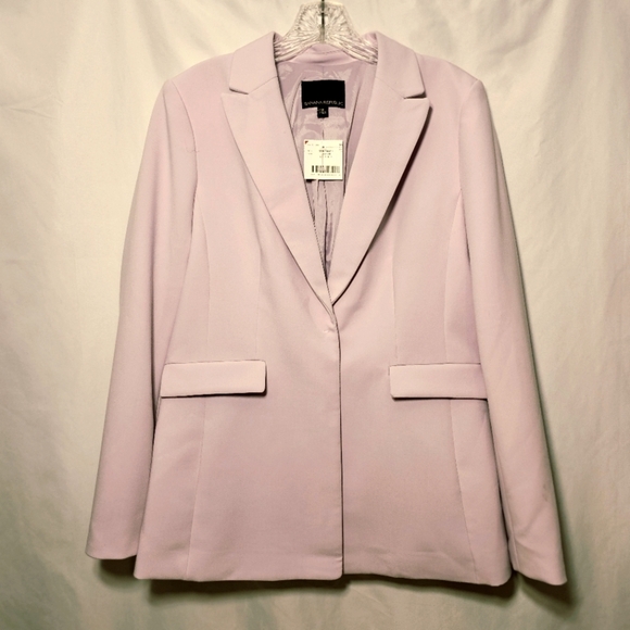 NWT Banana Republic Womens Blush Pink Fully Lined Blazer Snap Closure Size 8 - Picture 1 of 4